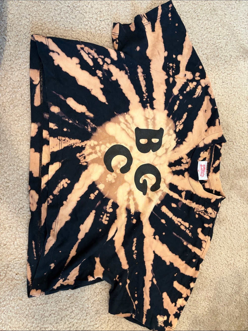 Billionaire Boys Club Black and Bleach Tie-Dye Tee
